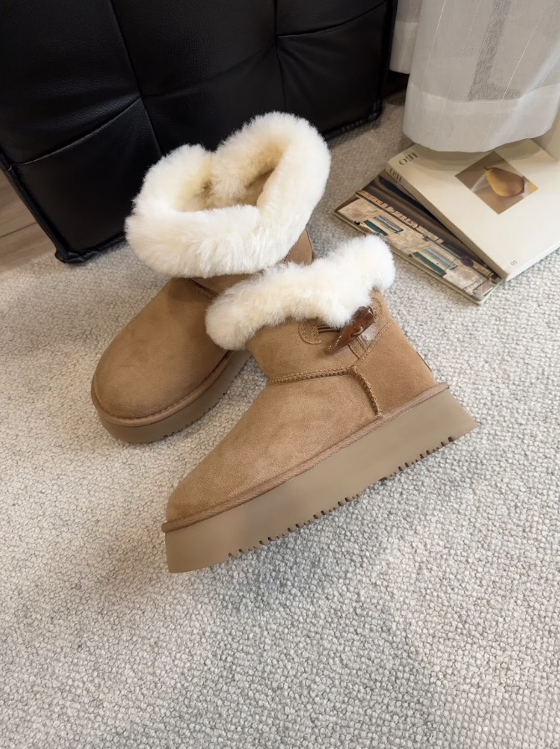 澳洲UGG Auspecial 厚毛牛角扣雪靴 厚底