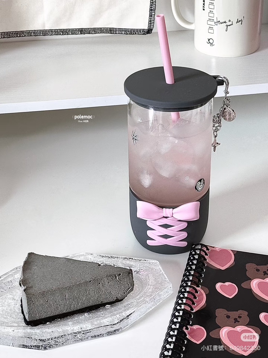 星巴克 龐克芭蕾玻璃吸管杯635ML