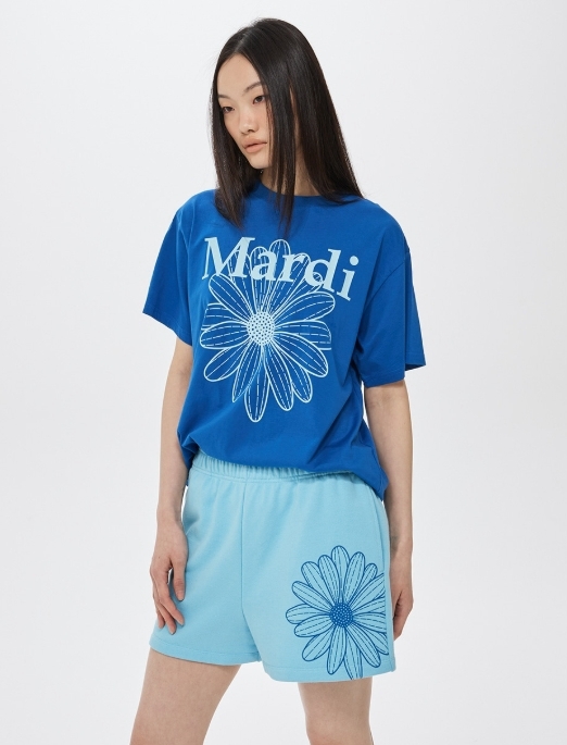 10月韓國連線-Mardi Mercredi 小雛菊休閒短褲 天空藍-10/22中午12:00收單